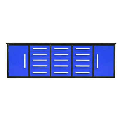 Chery Industrial 10ft Workbench Storage Cabinet with 15 Drawers & 2 Cabinets - WW000179