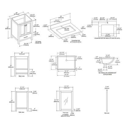 Blossom Geneva 24″ Bathroom Vanity - V8026 24 01