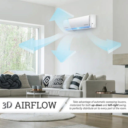 Pioneer Diamante Pro Series 30,000 BTU 19 SEER2 Ductless Mini-Split Air Conditioner Inverter+ Heat Pump Full Set 230V  with 16 Ft. Kit - WYT030GLFI19RL