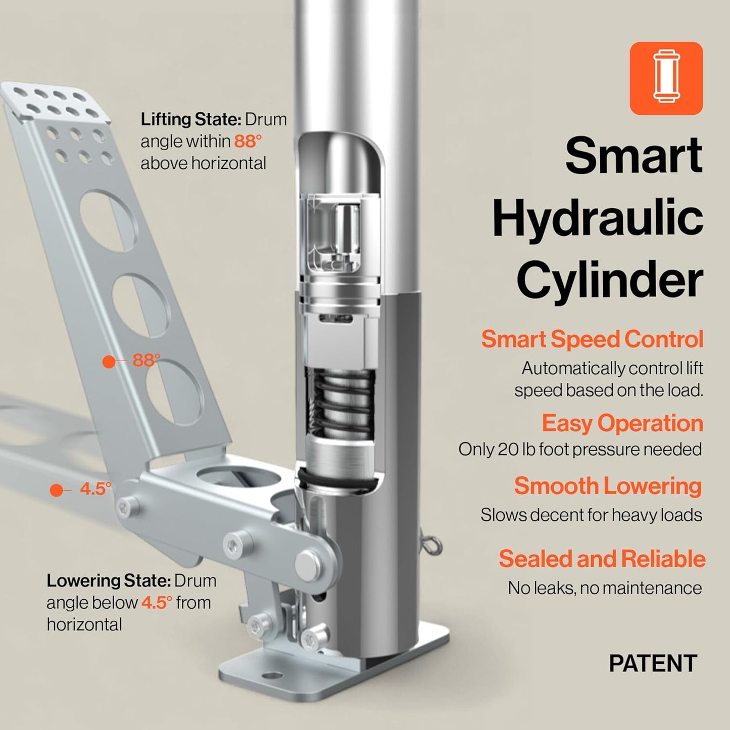Super Handy GUO147 Drum Lift Manual Hydraulic for 55 Gal. Drums 550 Lbs Capacity New - GUO147