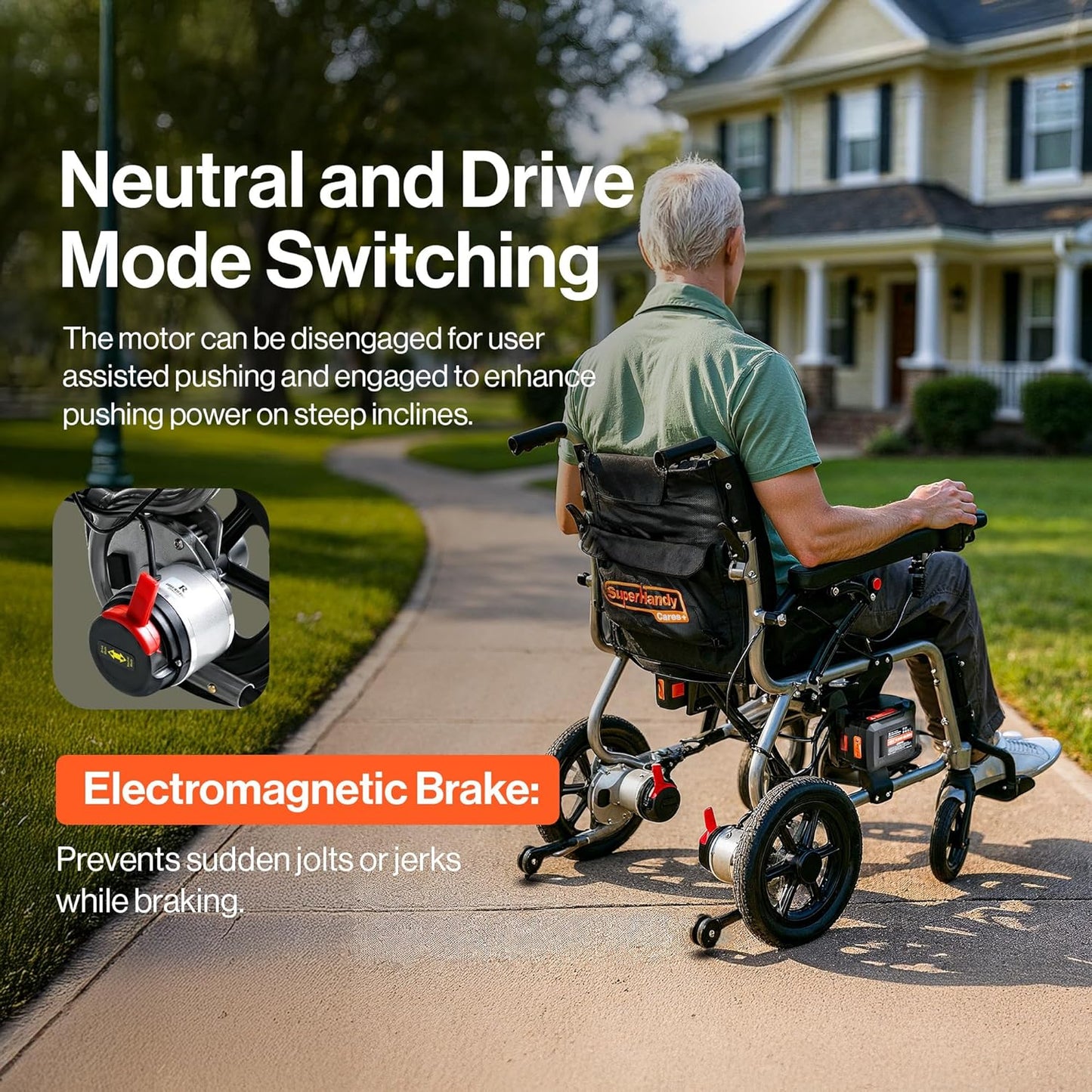 Super Handy GUT188 GoRide 2 Plus Electric Wheelchair Foldable Zero-Turn 3.7 MPH 4 Mile Range New - GUT188