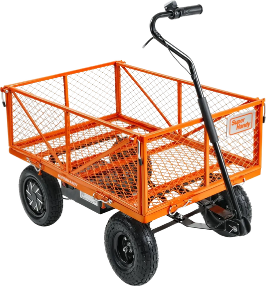 Super Handy GUO108 Electric Garden Cart Convertible Flatbed Utility Wagon 440 Lbs Load Capacity 5.7 Cu Ft New - GUO108
