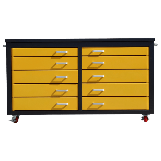 Chery Industrial AS-IS 6ft Storage Cabinet with Workbench 10 Drawers D_WW000196