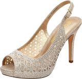 DREAM PAIRS Women’s High Heels Peep Toe Pumps Party Shoes - Gold