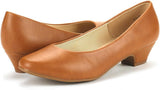 Dream Pairs Women’s Mila Low Chunky Heel Pump Shoes - Brown