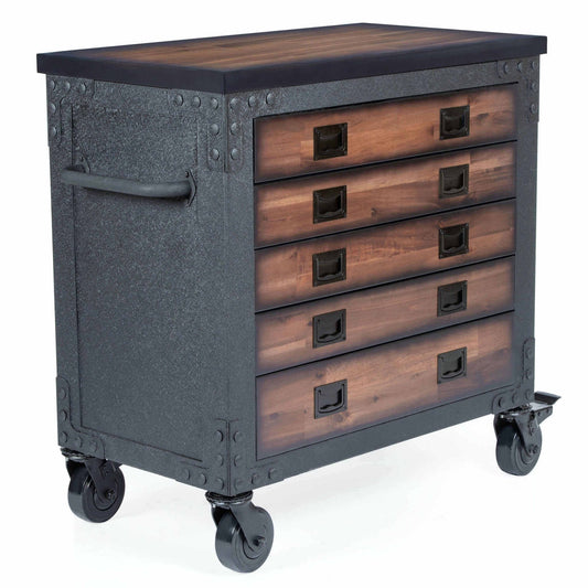Duramax 36 In 5 Drawer Rolling Tool Chest w/ Wood Top - 68006