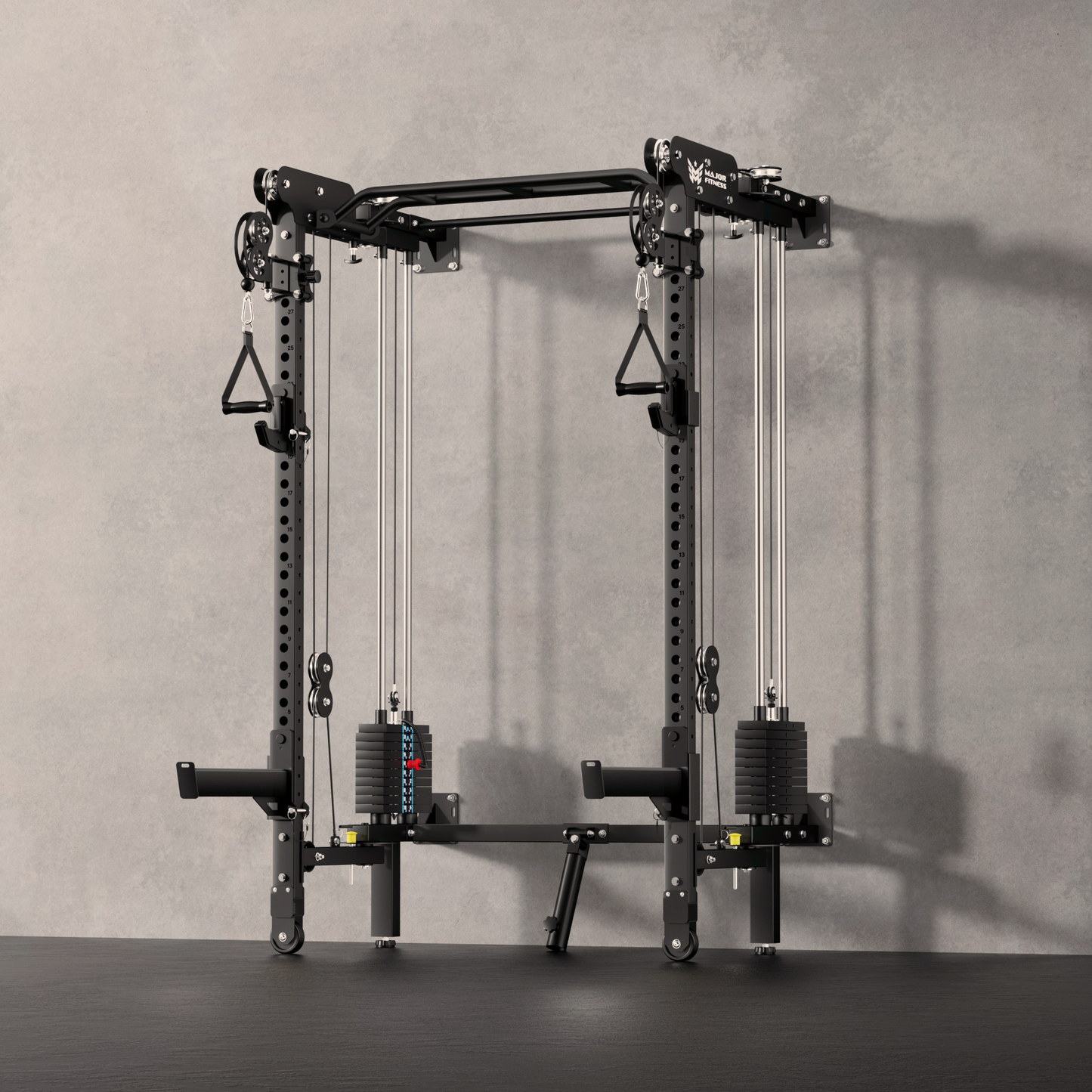 Major Fitness F35 All-In-One Home Gym Wall-Mount Folding Power Rack - F35BL