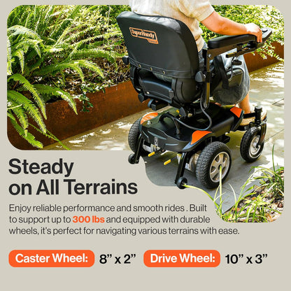 Super Handy GUT172 GoRide CRZ Power Wheelchair Rear-Wheel Drive 300 lbs. Capacity 24V 250W 4 MPH 6.7 Mile Range New - GUT172