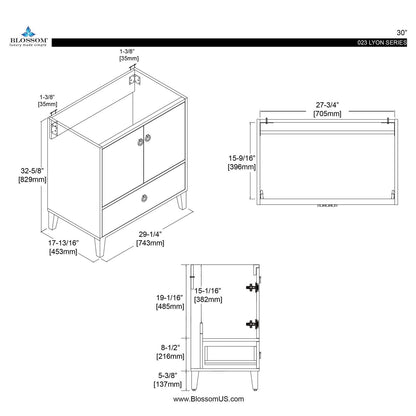 Blossom Lyon 30 Inch Bathroom Vanity - V8023 30 01