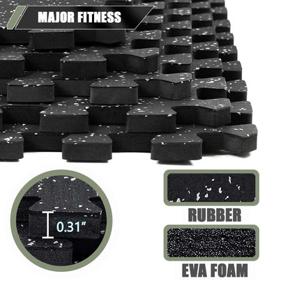 Major Fitness Rubber Flooring Gym Mats 0.31" Thickness - FM-01