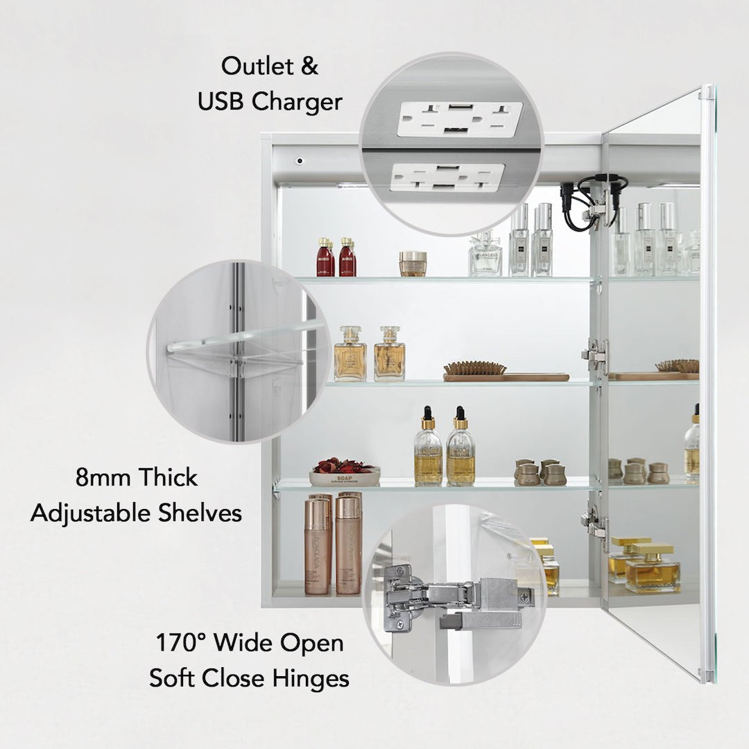 Blossom Pillar – 24 Inches LED Medicine Cabinet - MCL1 2432L