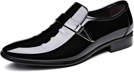 Men’s Pointed-Toe Party Shoes Black Stylish - Black