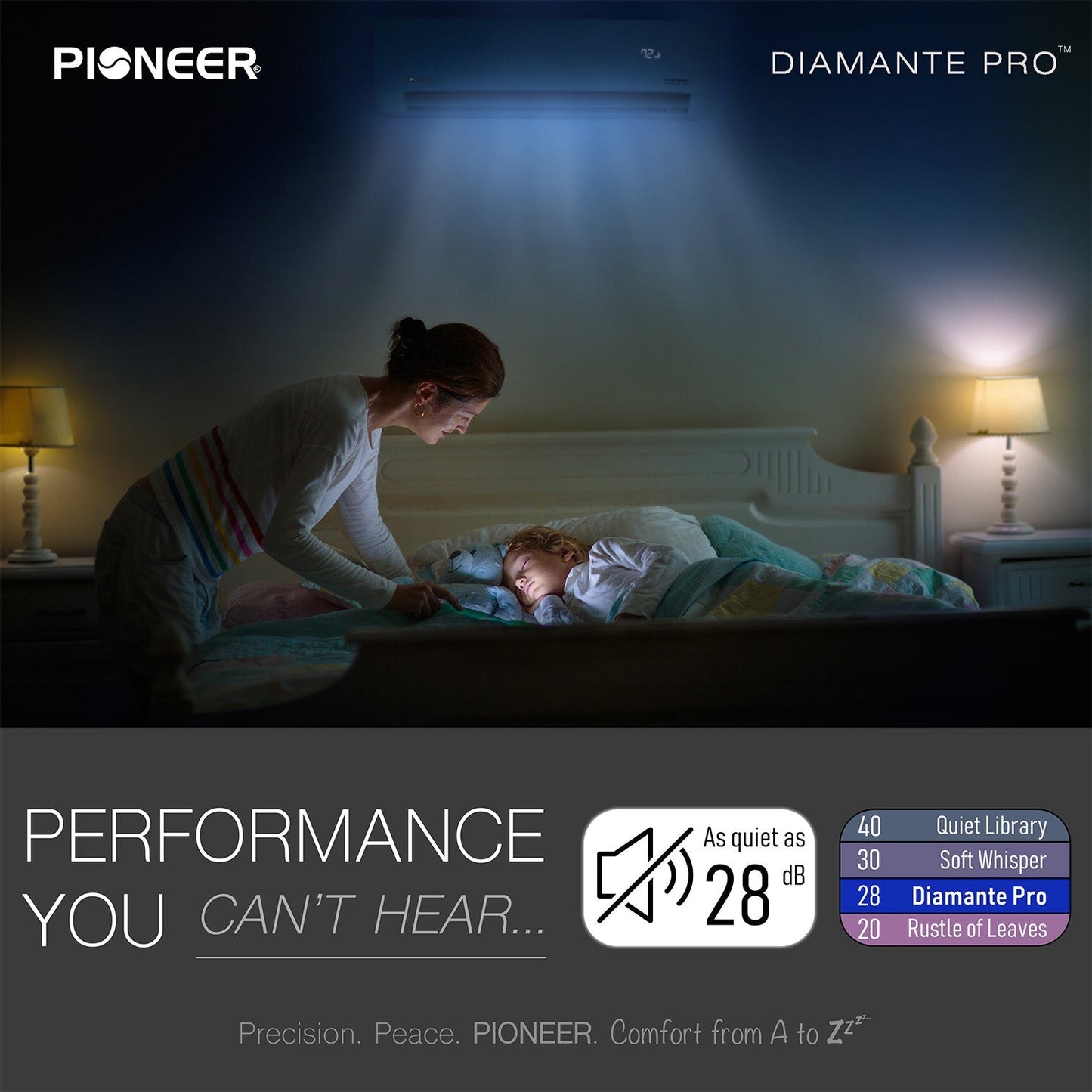 Pioneer Diamante Pro 12,000 BTU 20 SEER2 230V High-Wall Ductless Mini-Split Air Conditioner Inverter Heat Pump with 16 Ft. Kit - WYT012GLSI20RL