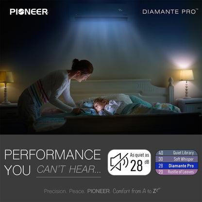 Pioneer Diamante Pro 24,000 BTU 21 SEER2 230V High-Wall Ductless Mini-Split Air Conditioner Inverter Heat Pump with 16 Ft. Kit - WYT024GLSI20RL