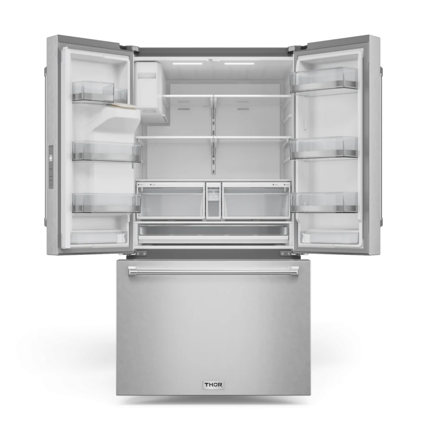 Thor Kitchen 36 Inch Professional French Door Refrigerator with Ice and Water Dispenser – Model - TRF3628FFD