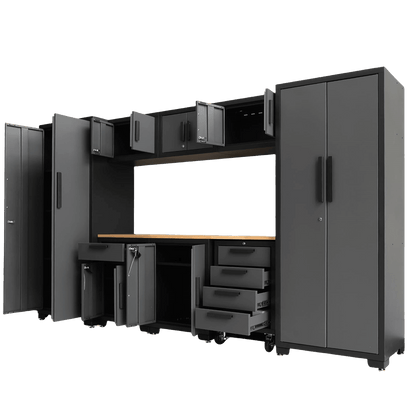 Chery Industrial 9-Piece Garage Storage Cabinet Set