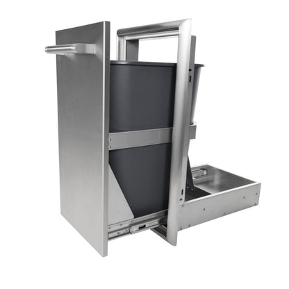 Coyote 15" Single Pull Out Trash and Recycle Bin - C3-STC