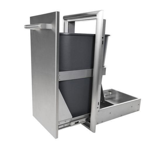 Coyote 15" Single Pull Out Trash and Recycle Bin - C3-STC