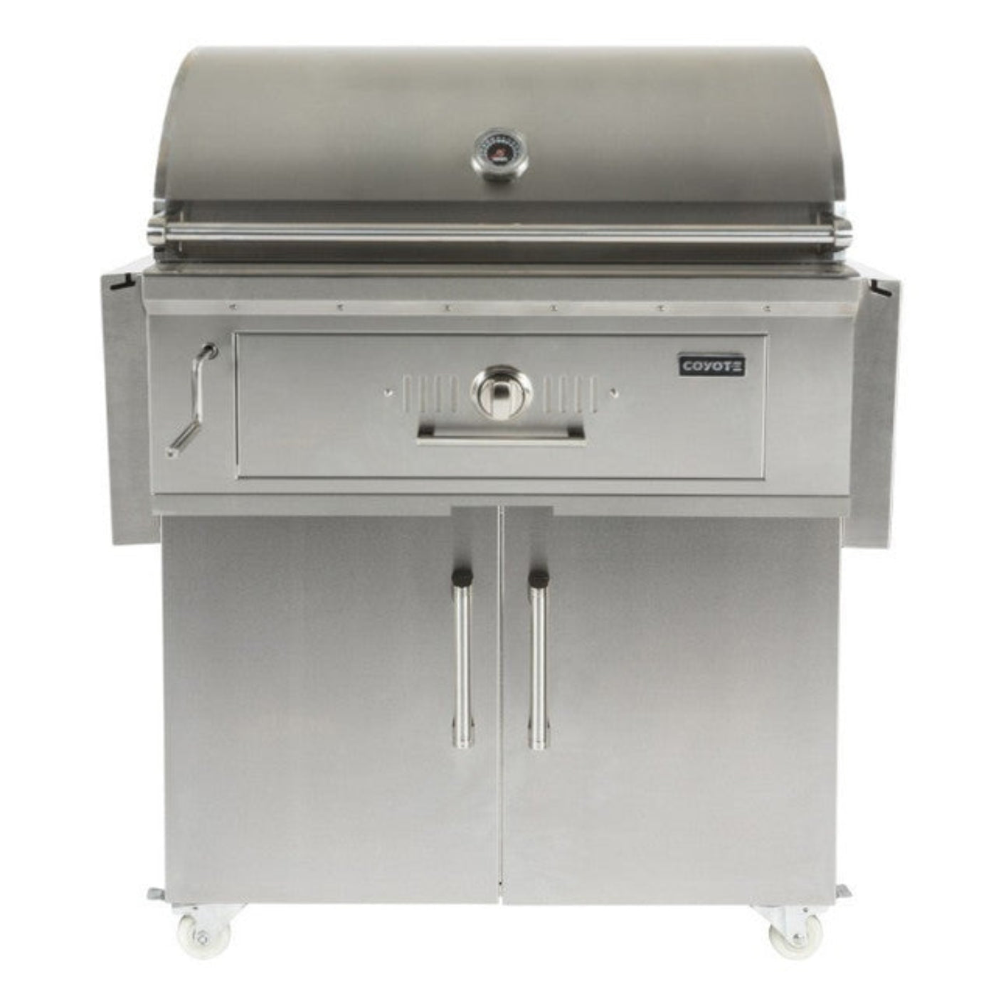 Coyote S-Series 36" Grill Package - Includes Grill w/ Cart, Charcoal Tray, Smoker Box, and Rotisserie Kit - C2SL36+C1S36CT+CCHTRAY12+CSBX