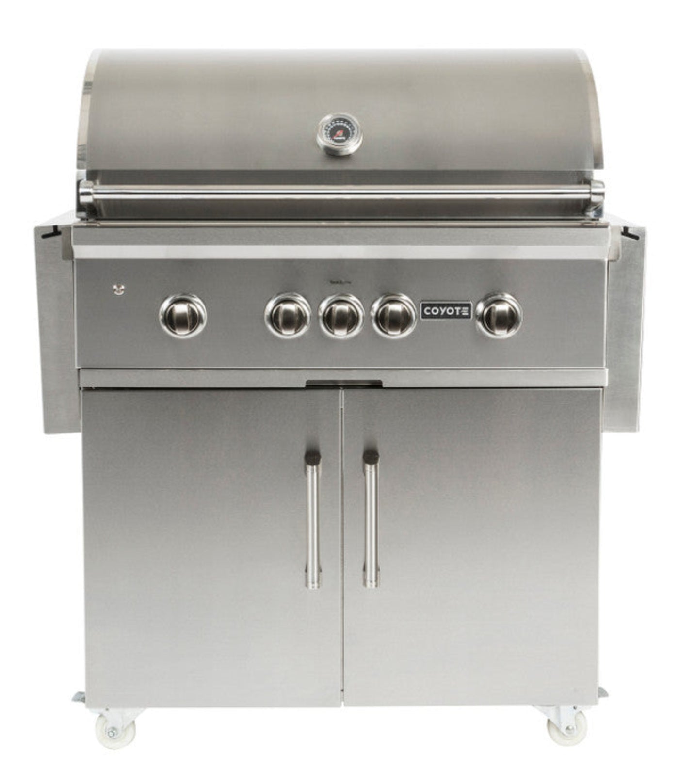 Coyote S-Series 36" Grill Package - Includes Grill w/ Cart, Charcoal Tray, Smoker Box, and Rotisserie Kit - C2SL36+C1S36CT+CCHTRAY12+CSBX