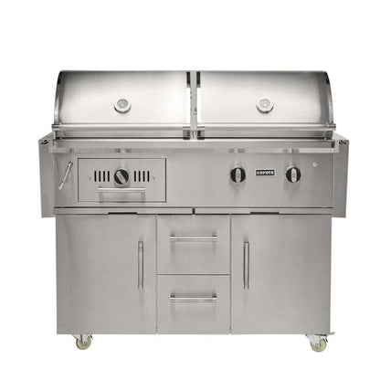 Coyote 50" Hybrid Grill on Cart - C3HY50+C3HY50CT
