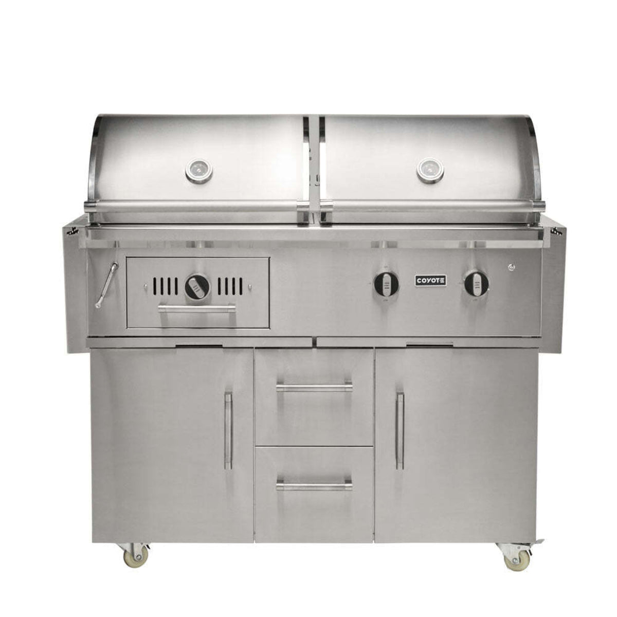 Coyote 50" Hybrid Grill on Cart - C3HY50+C3HY50CT