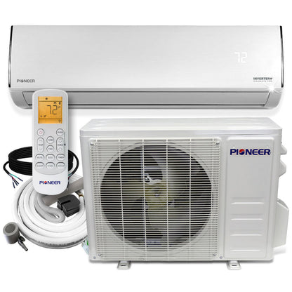Pioneer Diamante Ultra 24,000 BTU 20 SEER2 Ductless Mini-Split Inverter++ Energy-Star Wi-Fi Air Conditioner Heat Pump Full Set 230V with 16 Ft. Kit - WYT024GLFI22RL
