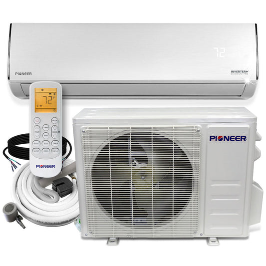 Pioneer Diamante Pro Series 9,000 BTU 19 SEER2 Ductless Mini-Split Air Conditioner Inverter+ Heat Pump Full Set 230V with 16 Ft. Kit - WYT009GLFI19RL