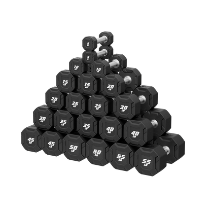Major Fitness Urethane Octagonal-Shield Dumbbells - DBSET5-55