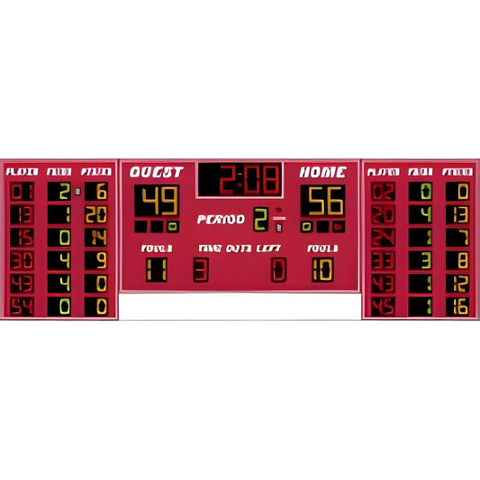 Electro-Mech Basketball/Volleyball Scoreboard With 6-Player Stat Panels - LX2556