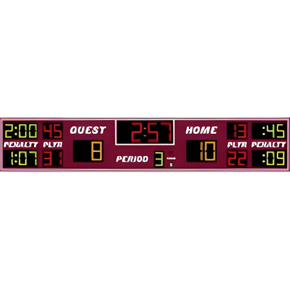 Electro-Mech Wide Hockey Scoreboard With Penalty Timers And Player Numbers - LX8440