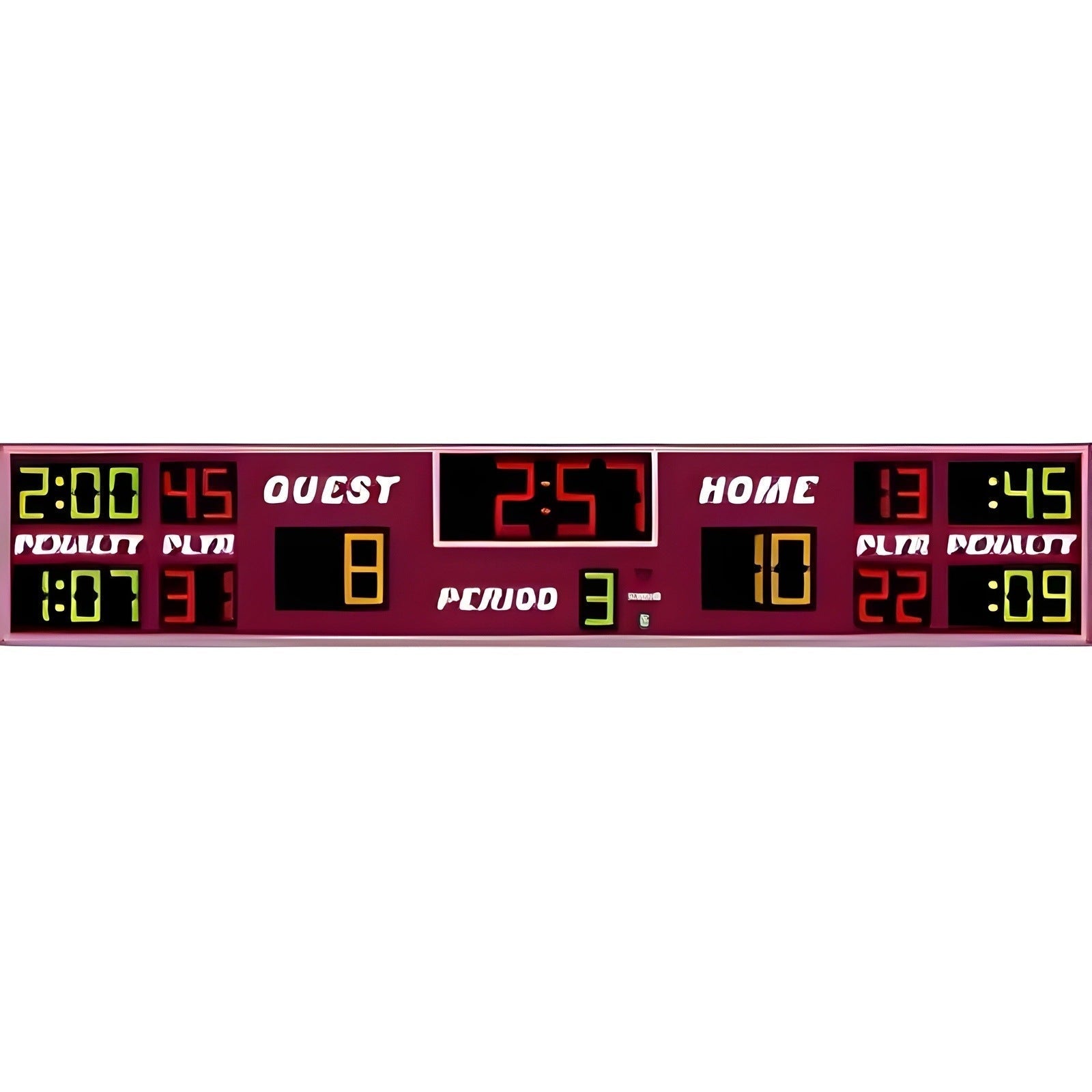 Electro-Mech Wide Hockey Scoreboard With Penalty Timers And Player Numbers - LX8440