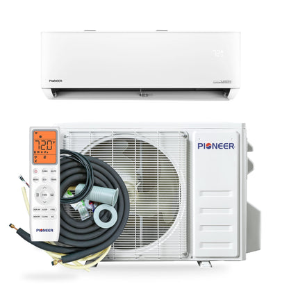 Pioneer Quantum Hyperformance 9,000 BTU 25 SEER2 230V High-Wall Ductless Energy-Star Mini-Split Air Conditioner Inverter Hyper Heat Pump Full Set - WYT009GLSI25RH-10S
