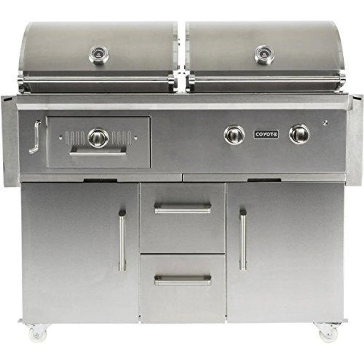 Coyote 50" Freestanding Gas/Charcoal Dual Fuel Grill - C1HY50LP+C1HY50CT