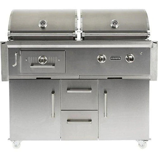 Coyote 50" Freestanding Gas/Charcoal Dual Fuel Grill - C1HY50LP+C1HY50CT