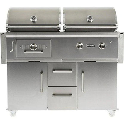 Coyote 50" Freestanding Gas/Charcoal Dual Fuel Grill - C1HY50LP+C1HY50CT