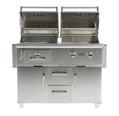 Coyote 50" Freestanding Gas/Charcoal Dual Fuel Grill - C1HY50LP+C1HY50CT
