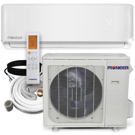 Pioneer 36,000 BTU 17.5 SEER2 Ductless Mini-Split Inverter+ Air Conditioner Heat Pump System Full Set 230V - WYS036GMFI20RL-10