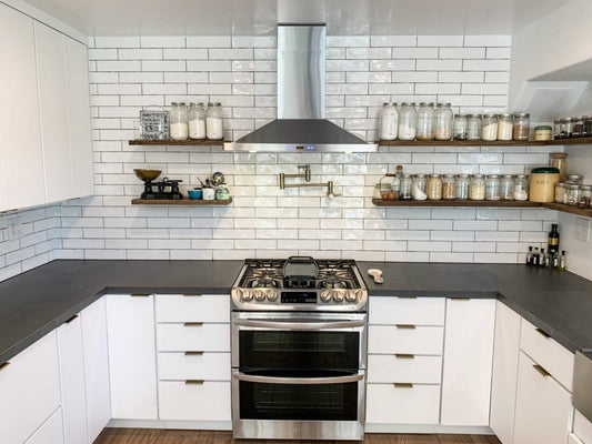 Proline PLFW 520 - Wall-Mounted Range Hood, 600/1200 CFM | Convertible to Ductless, Stainless Steel, Matte Black Finish - PLFW 520.24