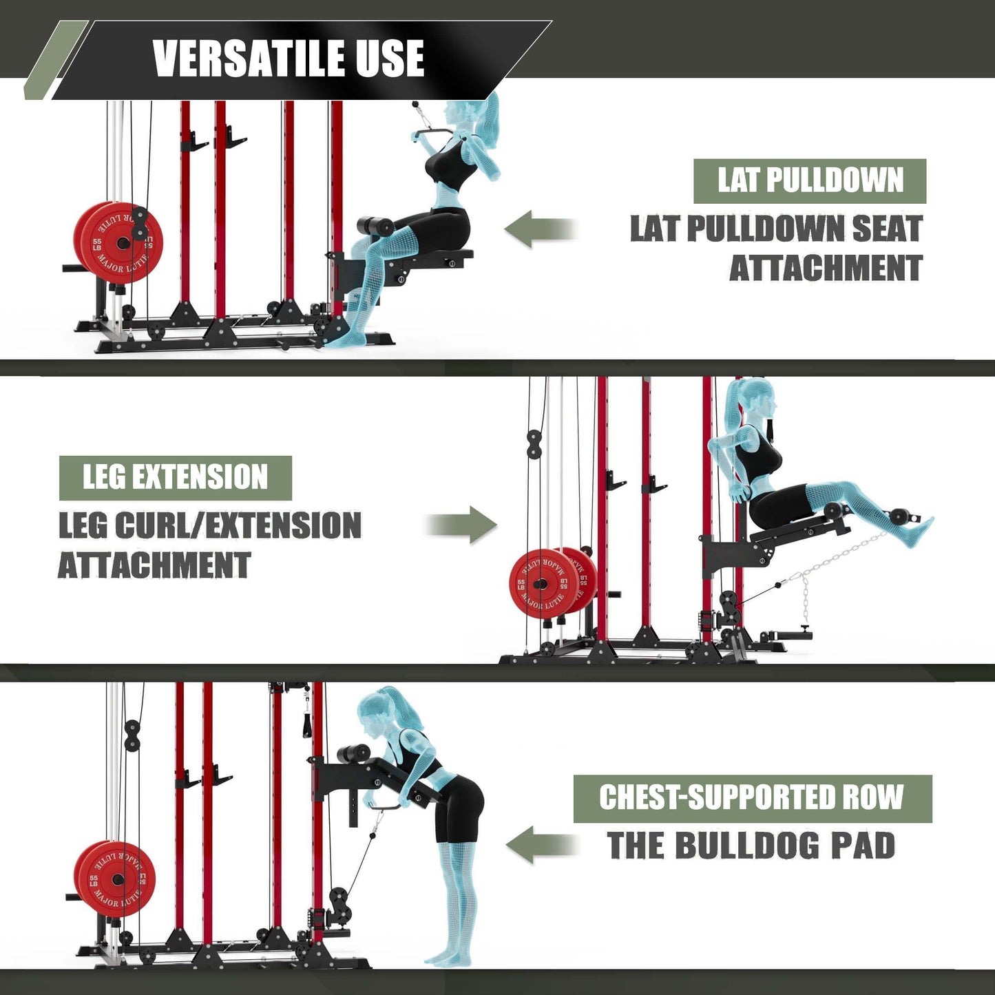 Major Fitness Rack Mounted Leg Extension - RMLE57