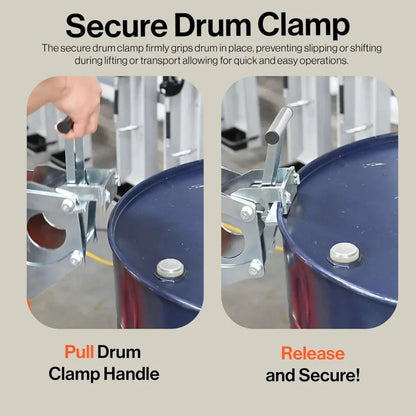 Super Handy GUO138 Hydraulic Drum Lifter for 55 Gal. Drums 550 Lbs Capacity New - GUO138